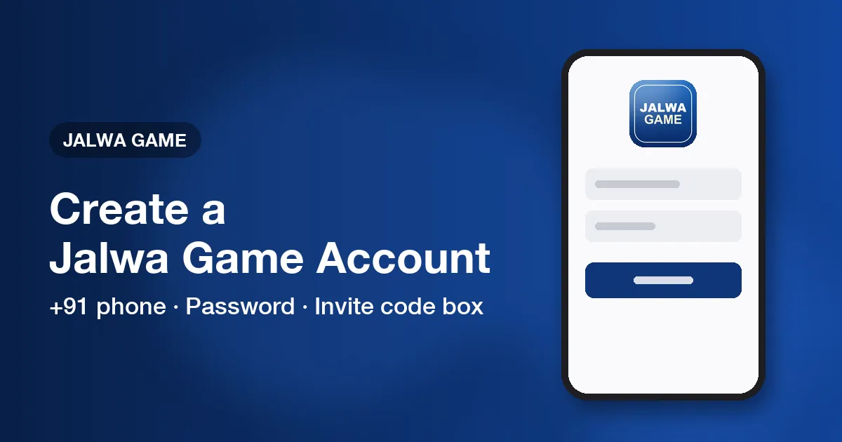 Banner for Jalwa Game registration showing phone number and password fields